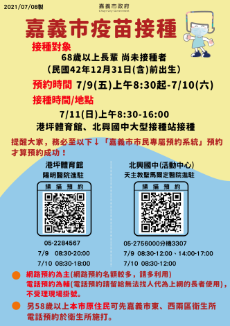 1100708 開放68歲接種
