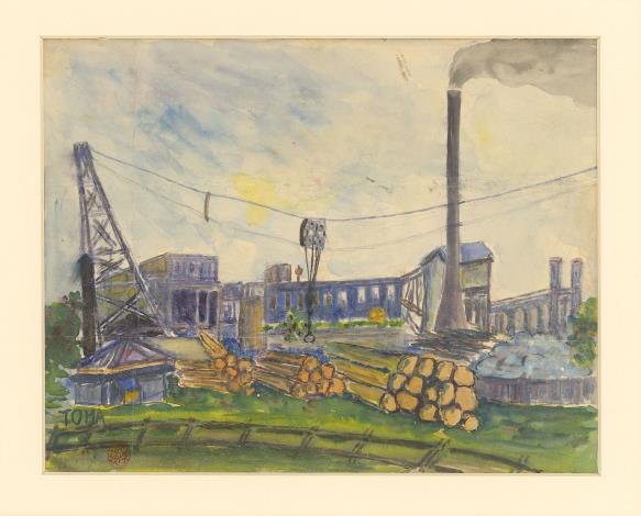 01陳澄波《木材工廠》1921年