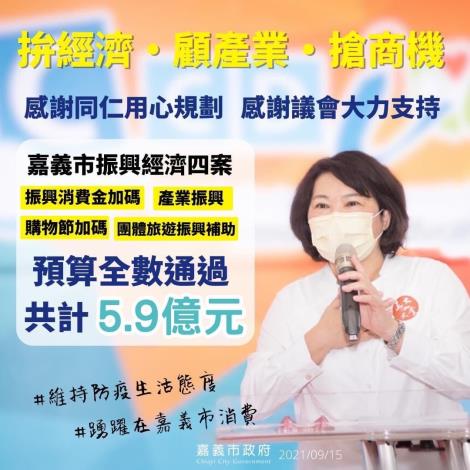 黃敏惠市長感謝議會支持通過普發消費金