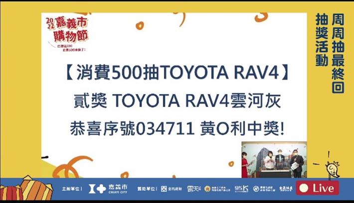 0 Toyota Rav4 抽到的得獎者