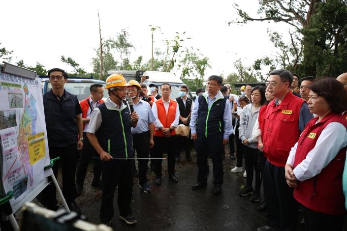 丹娜絲重創嘉義市 卓榮泰院長南下視察 黃敏惠市長盼中央給予關注 盡速恢復電力