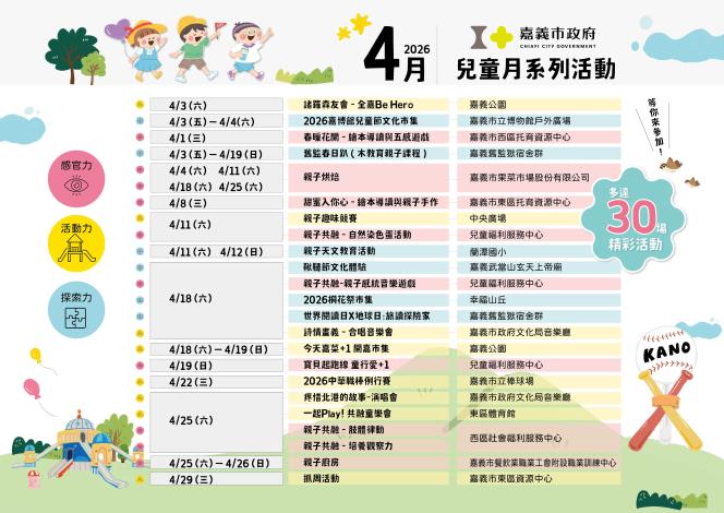 A 30場精采兒童月活動 等你來 1