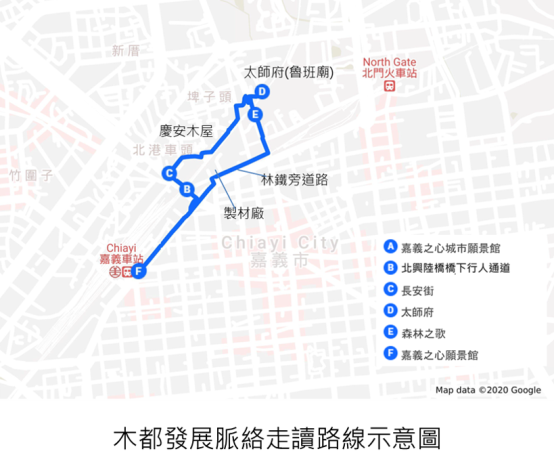 木都發展脈絡走讀路線示意圖