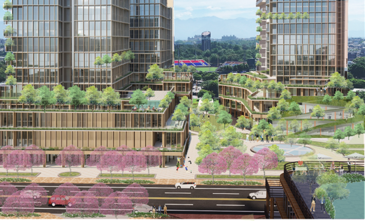 新木都-可遠眺射日塔的中正路視覺走廊