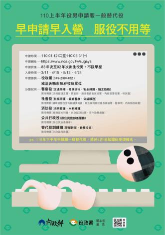 役男申請服一般替代役海報