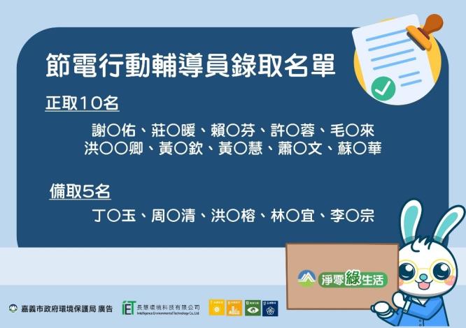 節電行動輔導員錄取名單_海報