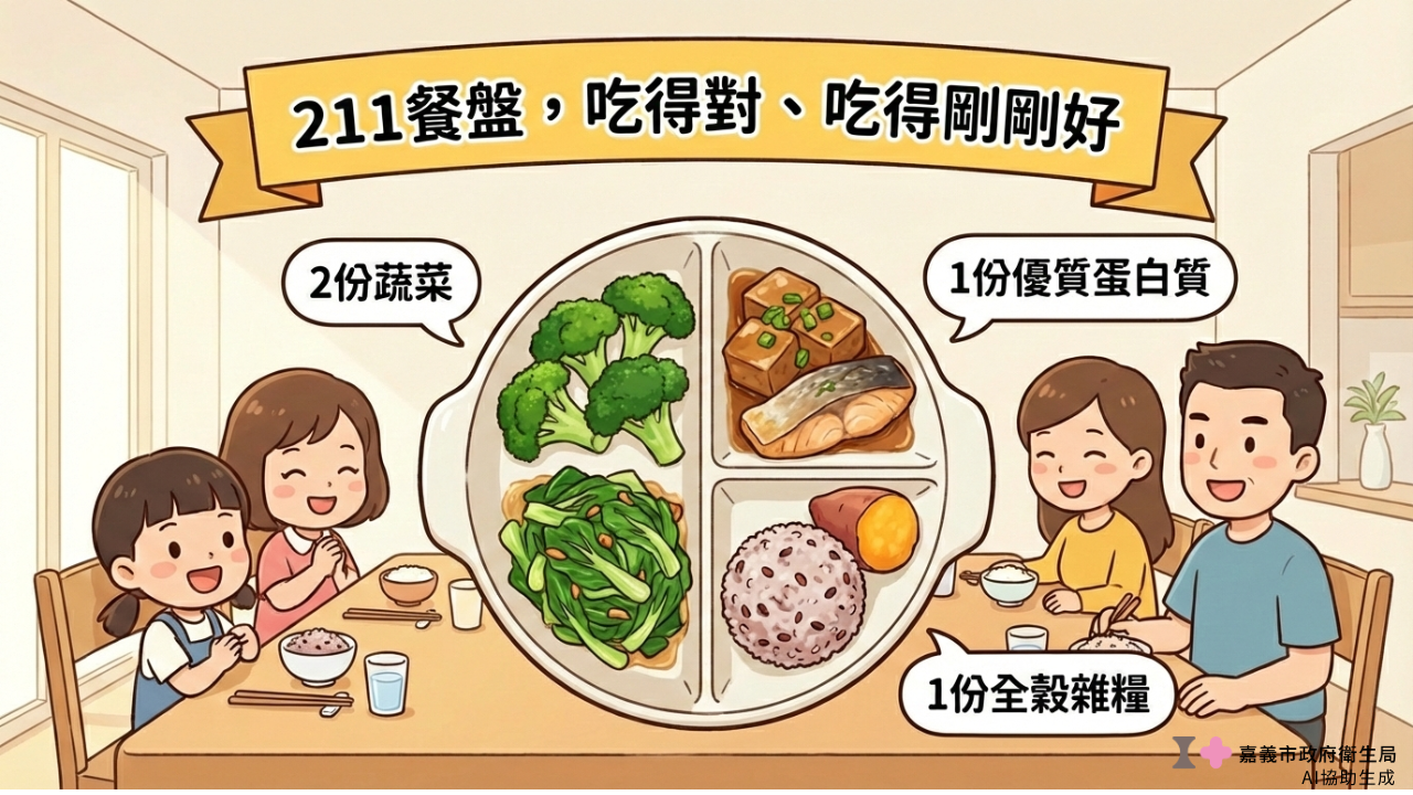 年後甩油大作戰!嘉義市營養師揭「211餐盤」秘訣,免挨餓輕鬆瘦