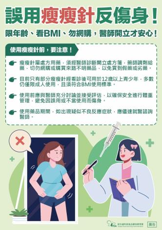 誤用瘦瘦針反傷身_圖卡