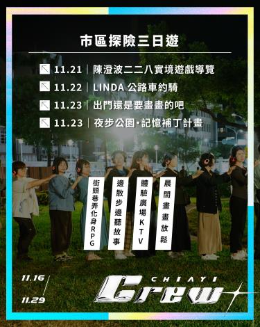 嘉義酷 .ᐟ.ᐟ 𝘾𝙃𝙄𝘼𝙔𝙄 𝘾𝙍𝙀𝙒 ​ 5 個 玩嘉義市的新提案-02