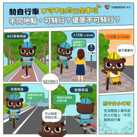 不同地點，可騎行還是不可騎行