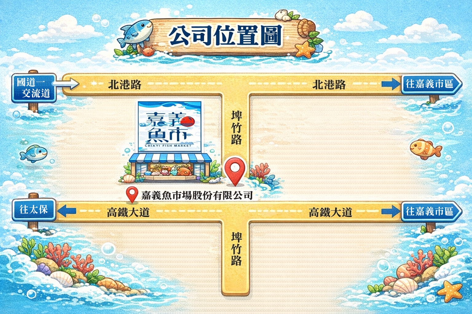 嘉義魚市場交通位置圖